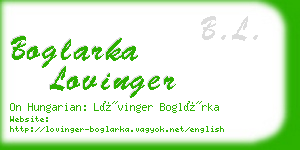 boglarka lovinger business card